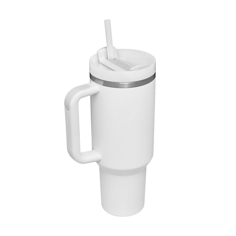 gocrisandy 40 oz insulated stainless steel tumbler with handle, straw, spill-proof lid, tapered design for coffee, travel, and gifts