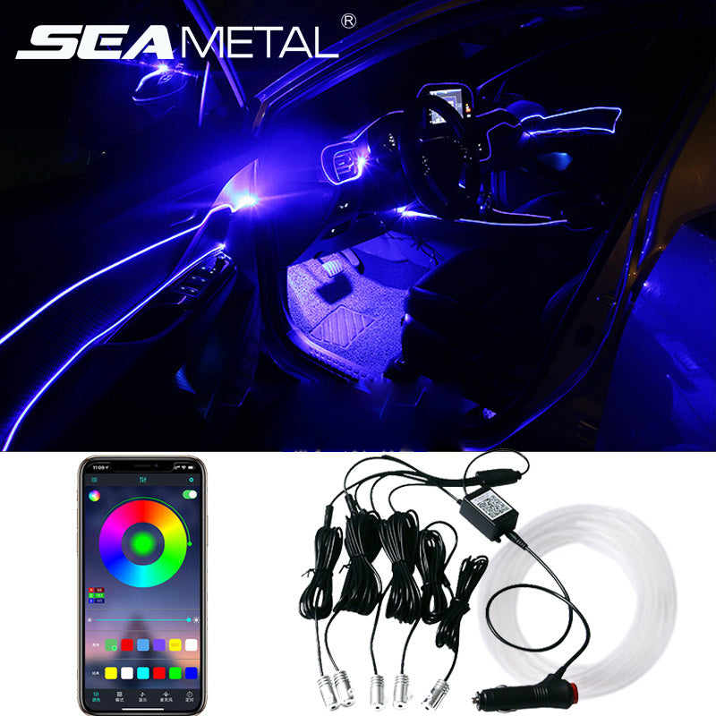 Car Fiber Optic Ambient Light Modified Car Interior Cool Light APP Rhythm Light - GoCrisandy