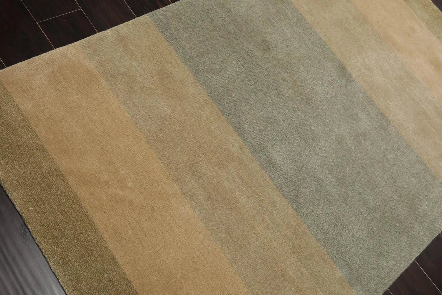 3'10''x6' Hand Knotted Tibetan Wool and Silk Tibetan Modern & Contemporary  Oriental Area Rug Aqua,Beige Color