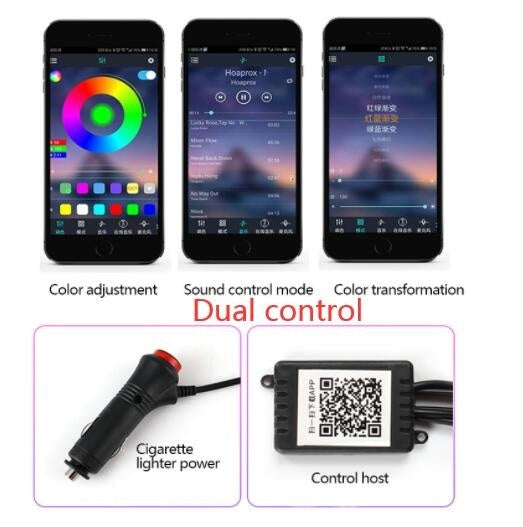 Car Fiber Optic Ambient Light Modified Car Interior Cool Light APP Rhythm Light - GoCrisandy