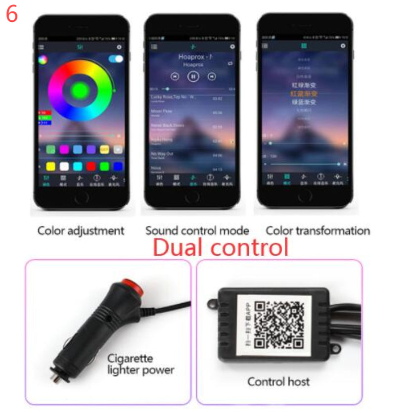 Car Fiber Optic Ambient Light Modified Car Interior Cool Light APP Rhythm Light - GoCrisandy