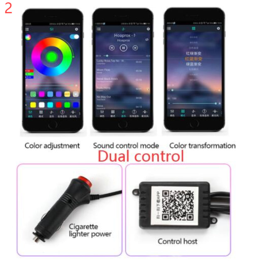 Car Fiber Optic Ambient Light Modified Car Interior Cool Light APP Rhythm Light - GoCrisandy