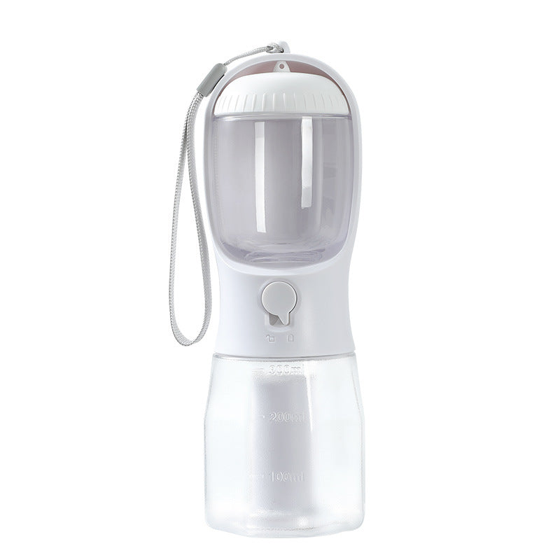 gocrisandy dog water cup with built-in food and garbage bag, portable multi-functional pet drinking and feeding accessory