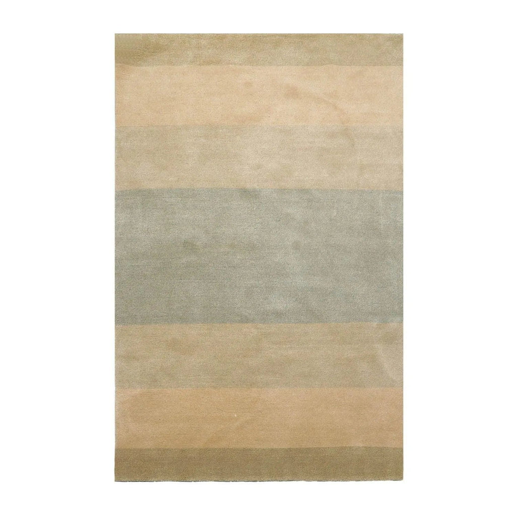 3'10''x6' Hand Knotted Tibetan Wool and Silk Tibetan Modern & Contemporary  Oriental Area Rug Aqua,Beige Color