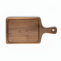 Walnut Cutting Board Paddle Shape 13×12×7 | Handmade Wooden Serving Board with Drip Ring | Premium Kitchen Board