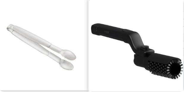 gocrisandy electric BBQ brush cleaning grill grates with heavy grease and grime, featuring a 3-in-1 car paint protection spray in a close-up shot