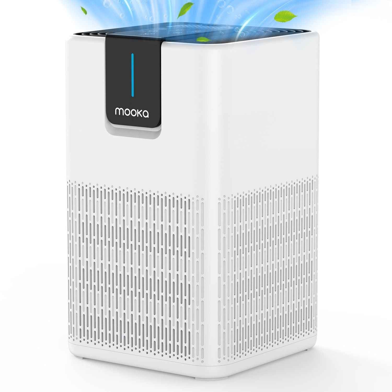 MOOKA Air Purifiers for Home Large Room Up to 1250 Ft², H13 HEPA Air Purifier for Pets Dust Odor Smoke, Aromatherapy Function, Air Cleaner with 15dB Quiet Sleep Mode for Bedroom Office Living Room