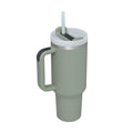 Gocrisandy 40 oz stainless steel insulated tumbler with handle, straw, spill-proof lid, tapered design for coffee, travel, or gifts